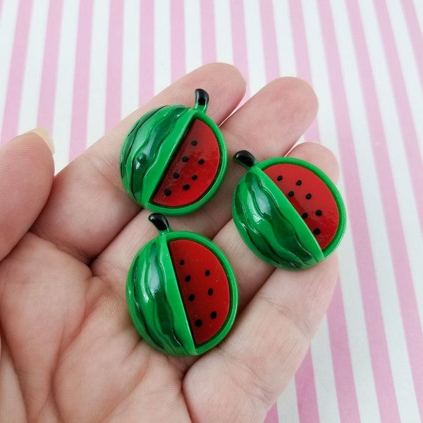3 Wassermelonen Cabochons, Resin, 3 Stück, #1615a
