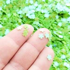 虹色に輝くパステルグリーンのフラワーグリッター、カラーシフトの桜フローラルネイルアートグリッター、デコレーションテーブルスキャッター、お好みの量を選んで、T113
