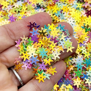 Multicolor AB 8mm Snowflake Christmas Glitter, Xmas Holiday Nail Art Glitter, Deco, Tumbler Shaker Fill, X-mas Table Scatter Confetti F729