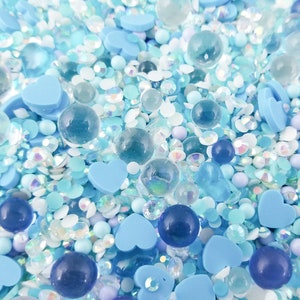 Mercury Shaker Sprinkle Mix, Assorted resin pearl and rhinestone Polymer Clay Fake Sprinkles, Decoden Funfetti Jimmies, K137