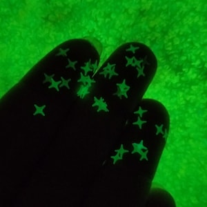 Four Point Star Glow in the Dark Star Glitter, Glow Glitter, Nail Art and kawaii Resin Embellishments, F820