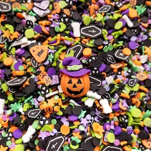 Dead as a Doornail Halloween Spooky Polymer Sprinkles, Inedible Fake Bake Mix + Resin Cab, Tumbler Shaker Slime Supply V165