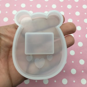 Kawaii Game Teddy Bear Shaker UV Mold for Cabochons Charms Pendants or Keychains, 1 Part Silicone Mould for Clay, Resin Etc, Q156A