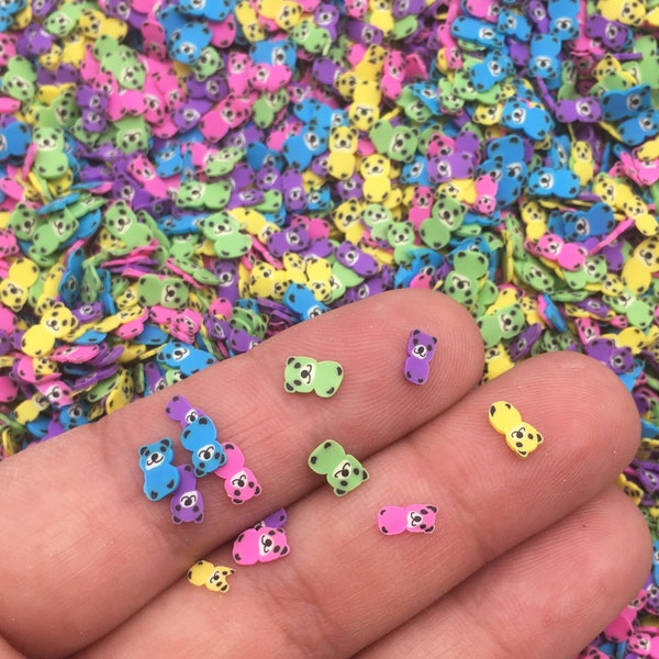 Multicolor BEAR MIX, Non Edible Bright Polymer Clay Fake Sprinkles, Decoden Funfetti Jimmies, P21