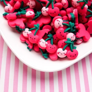 6 matowych różowych kaboszonów wiśniowych Kawaii, kaboszony wiśniowe, kaboszony jedzenie z domku dla lalek, kaboszony jedzenie z żywicy #1528