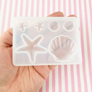 Seashell Ocean Beach Themed Cabochon Mold, Sea Shell Mold, Food Nautical Beach Ocean Silicone Mould for Clay, Uv Resin Etc, Q15B