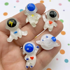 5 Astronauten Cabochons mit flacher Rückseite, Astronauten Spaceman Cabochons, Astronauten Cabochons, 1163