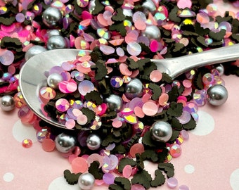 Bell Book and Candle Clay Sprinkle Mix , Resin Pearls and Rhinestones, Fake sprinkles, Spooky Halloween Sprinkles Witchcore NOT EDIBLE V138