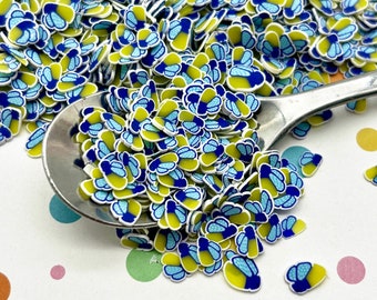 Small Glow In the Dark Firefly Bug Fake Polymer Clay Slice Sprinkles, Glow Bug Art Slices, Non Edible Sprinkles, G234