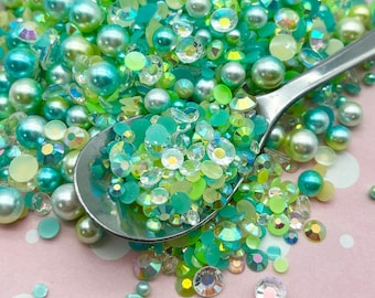 Mistura de strass de pérolas de caviar BEACH GLASS, strass de resina, pérolas artificiais, mistura para confeitar, Decoden K173