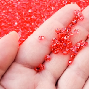 4.5mm Red Pointed Back Acrylic Plastic Rhinestones, Resin Gemstones, Resin Faceted Gem Stone Cabs, Pick Your Amount, K196