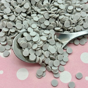 Graue Candy Chip Polymer Clay 5 mm runde Konfetti Kreise, NICHT ESSBAR Fake Streusel, Dekoden Fimo Tischstreuer, Becher Shaker Fill S143