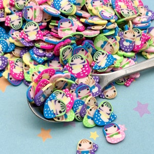 Große Meerjungfrau Polymer Clay Streusel, Fake Backen Nicht essbar, Decoden Fimo Konfetti Streuteile P258