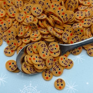 Rudolf het rendier met rode neus polymeerklei NIET-EETBAAR vakantie kerstkoekjes strooi, Fimo tafelstrooier beker shaker confetti, N66