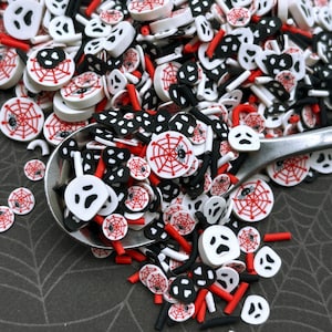 Ghoul School, Halloween Polymer Clay Sprinkle Mix, Inedible Spooky Faux Fake Bake Table Scatter Confetti, Tumbler Shaker Fill V132