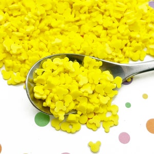 YELLOW Mouse Ears, Mouse Ears Sprinkle Mix, Polymer Clay Fake Sprinkles, Decoden Funfetti Jimmies S73