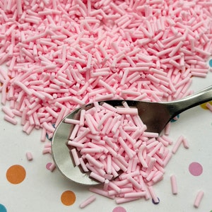Pastel Pink Polymer Clay Fake Long Sprinkles, Pick Your Amount, S11
