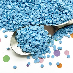 Baby Blau Mini Fake Candy Chip Polymer Clay Runde Konfetti Kreise, Fake Streusel, Dekoden Funfetti Jimmies S189