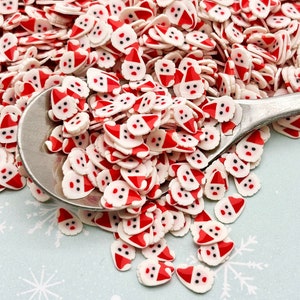 Père Noël fausses paillettes de pâte polymère, tranches d'art d'ongle de Noël Saint-Nicolas des fêtes, confettis de dispersion de table en fimo, remplissage de shaker pour gobelet N106