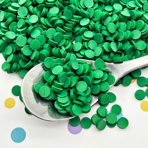 Green Chip Polymer Clay Round Confetti Circles, Fake Bake Sprinkles, Decoden Funfetti Jimmies S111
