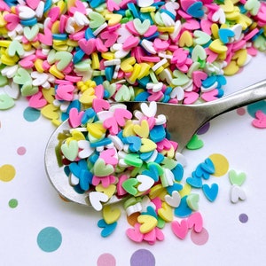 Confeti de arcilla polimérica de colores con forma de corazón, relleno para vaso agitador de San Valentín, confeti para esparcir en la mesa con Fimo, material para slime infantil (E194)