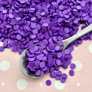 Mörklila 5 mm Chip Polymer Clay Runda Konfetticirklar, Fejk Bake Strössel, Ej Ätbart, Decoden Funfetti Fimo Bordsspridare S118
