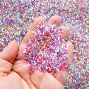 Betelgeuse Iridescent Metallic Crispy Bingsu Beads for Crunchy Slime,  Iridescent Straw Beads, 3D Glitter, Slime Supply, 