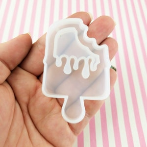40x65mm Drippy Popsicle Ice Cream Shaker Mold for Cabochons, 1 Part Icecream Silicone Mould for Clay, Resin Etc Q83B