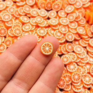 Fatias grandes de laranja e tangerina em argila polimérica, granulados para decoração de unhas, enfeites em miniatura de Fimo DIY, escolha a quantidade, R6