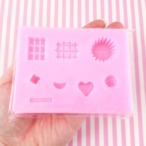 Kawaii Sweets Themed Silicone Cabochon Mold, Candy Food Waffle Moulds, Candy, Clay, Resin Etc, Q21A