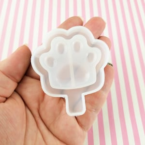Kawaii Pawpsicle Popsicle Paw Lollipop Shaker Mold for Cabochons, 1 Part Silicone Uv Mould, Clay, Resin Etc Q79C