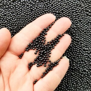 食べられない黒ガラスノンパレイルスプリンクル、2〜3 mm、お好みの量、デコデンレインボーファンフェッティジミー、フェイクキャビアビーズ、G169