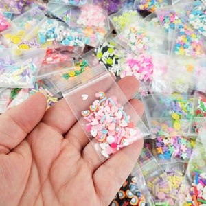 SPRINKLE SAMPLER SETS Verscheidenheid nep polymeerklei hagelslag sets, diverse polymeerklei hagelslag, glitters, hars nonpareils, kies je hoeveelheid