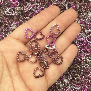 20 Plum Pink 11mm Pearlized Flatbacked Resin Open Heart Cabochons, Flat Backed Acrylic Plastic Pearl Embellishment Cell Phone Deco 1249