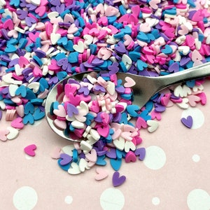 Multicolor Herz Sprinkle Mix, Valentinstag Polymer Clay Fake Streusel, Decoden Fake Bake Table Scatter Konfetti Jimmies, E197