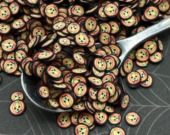 Small Perfect Pumpkin Halloween Polymer Clay Sprinkles, Spooky Faux Sprinkles, Fake Bake Table Scatter Confetti, Tumbler Shaker Fill N143