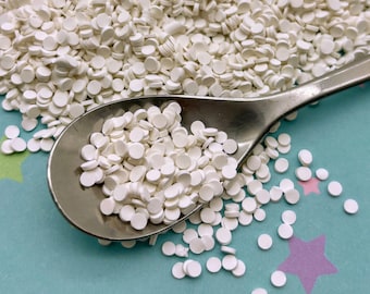 Mini círculos de confeti de arcilla polimérica con chispas de chocolate blanco, chispas falsas, Funfetti Jimmies Decoden S192