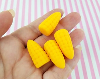 6 Corn on the Cob Cabochons, Food Cabochons, Corn Cabs, #107