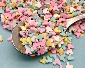 PASTEL MOUSE EARS, Pastel Mouse Ears Sprinkle Mix, Polymer Clay Fake Sprinkles, Decoden Funfetti Jimmies E73