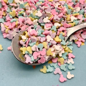 PASTEL MOUSE EARS, Pastel Mouse Ears Sprinkle Mix, Polymer Clay Fake Sprinkles, Decoden Funfetti Jimmies E73