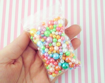 150-200 Super bunt irisierend Pastell Multicolor Bubble Gum Perlenmix, 15g, Multisize, Chunky Gumball Beads, J90