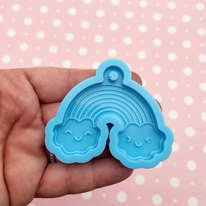 Cloud Rainbow Themed Silicone Mold for Cabochons Charms Ornaments and Pendants, Kawaii Rain-Bow Cabs Moulds for Clay, Resin Etc 156c