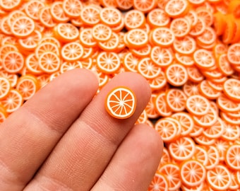 Large Polymer Clay Orange Tangerine Fruit Slices, Nail Art Sprinkles,  Miniature Diy Fimo Embellishments, Pick Your Amount, R6