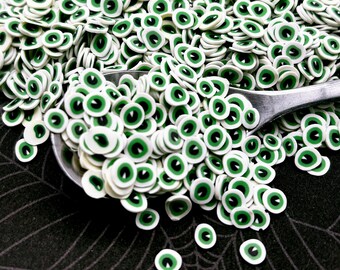 Small 5mm Eye Ball Halloween Polymer Clay Sprinkles, NON Edible Fake Bake Fimo Table Scatter, Spooky Tumbler Shaker Slime Supply  N160