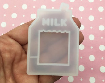 Kawaii Milk Carton Shaker Mold for Cabochons, 1 Part Clear Silicone Mould, Candy, Clay, Resin Etc, Q110b