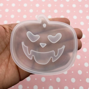 Halloween Pumpkin Jack-o&#39;-lantern Pendant Charm UV Mold, Silicone Resin Ornament Moulds,  Q91B