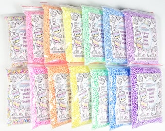 Pastel Foam Beads for Slime, 2mm Or 4mm, Approx. 2.5 - 3 Cups, 10-15 Grams, Pick Your COLOR AND STYLE