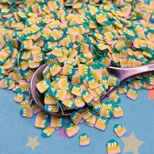 Piccola lapide di Halloween RIP in pasta polimerica, granelli di polvere di argilla polimerica spettrali NON commestibili, granelli di polvere finti N236