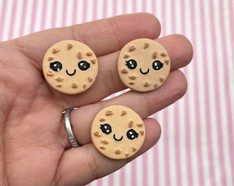 4 cabujones planos de plástico acrílico con forma de galleta de chispas de chocolate, galletas de resina planas de 22 mm para casas de muñecas, n.° 1359a