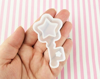 Star Key Shaker Mold for Cabochons, 1 Part Silicone Mould for Clay, Resin Etc Q153